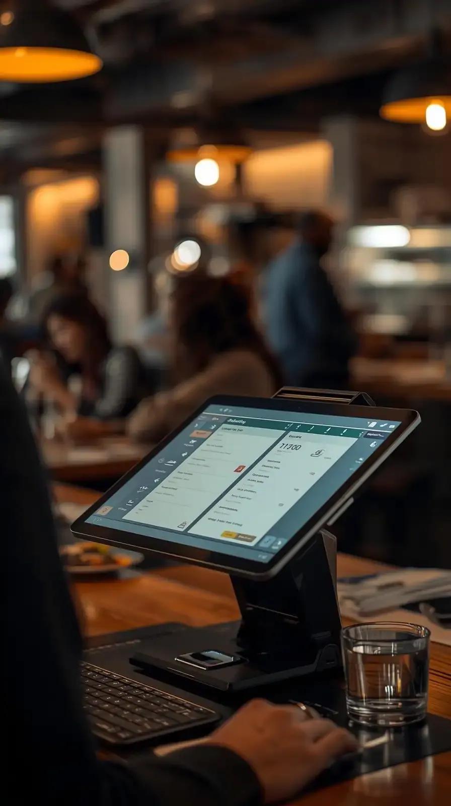 Kassensystem auf dem Tresen eines Restaurants