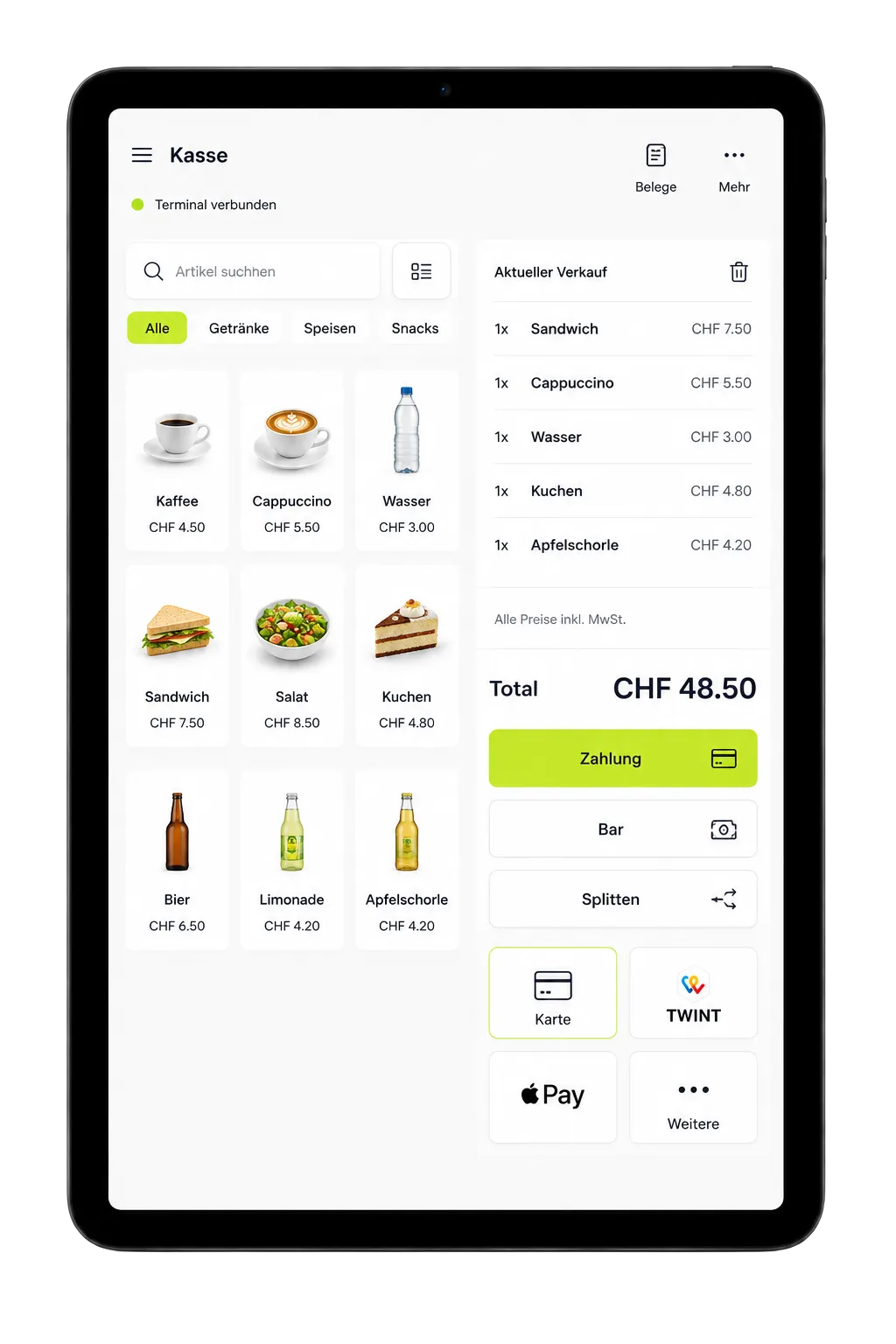Kasse mit Payment