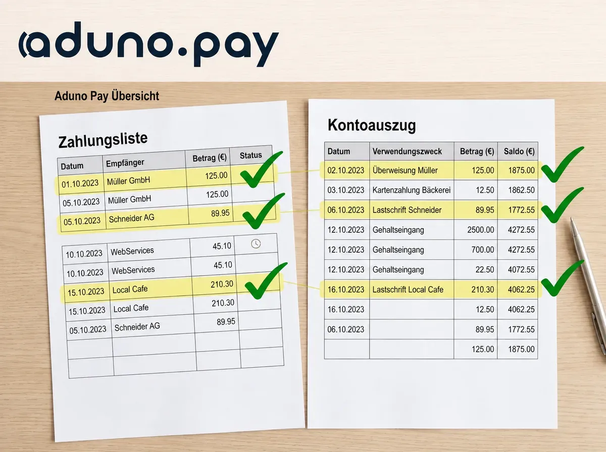Abgleich mit deinem Bankkonto
